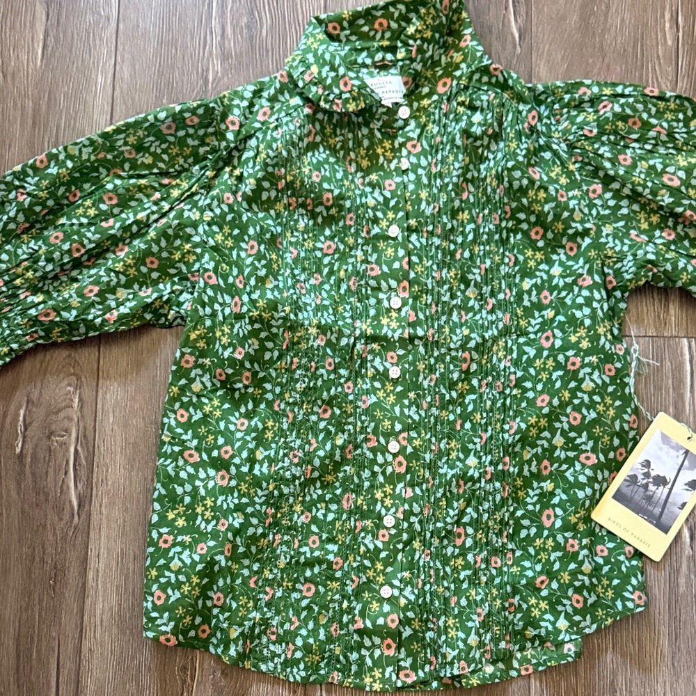 Trovata Green Floral Gemma Blouse